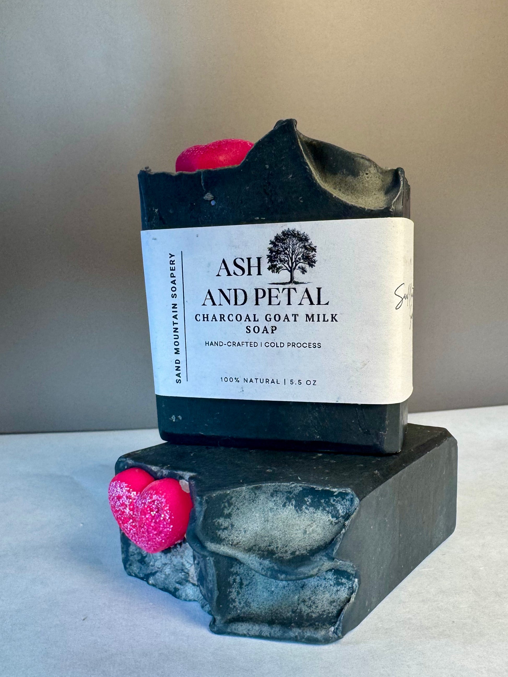 Charcoal & Essential Oil Goat Milk Soap (Ash & Petal)